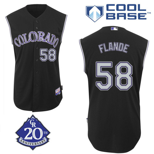 Yohan Flande #58 Youth Baseball Jersey-Colorado Rockies Authentic Alternate 2 Black MLB Jersey